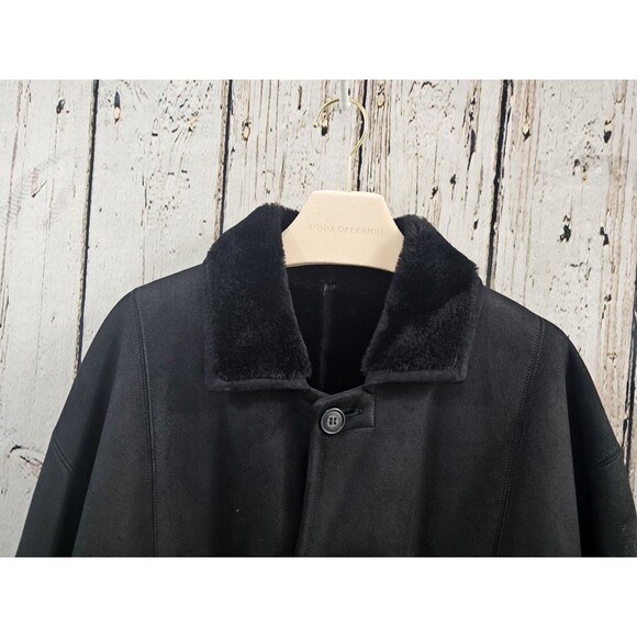 Men's 58 Seraphin France Shearling Mouton Sheapskin Leather Reversible Coat EUC - Picture 2 of 16